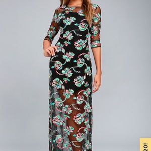 Lulus embroidered maxi dress